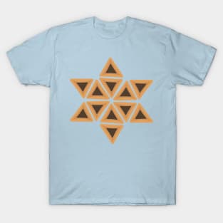 Purim holiday flat design icons of hamantashs in star of david shape T-Shirt